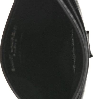 Saint Laurent Grain De Poudre Matelasse Chevron Monochrome Monogram Credit Card Case Black 5 of 9