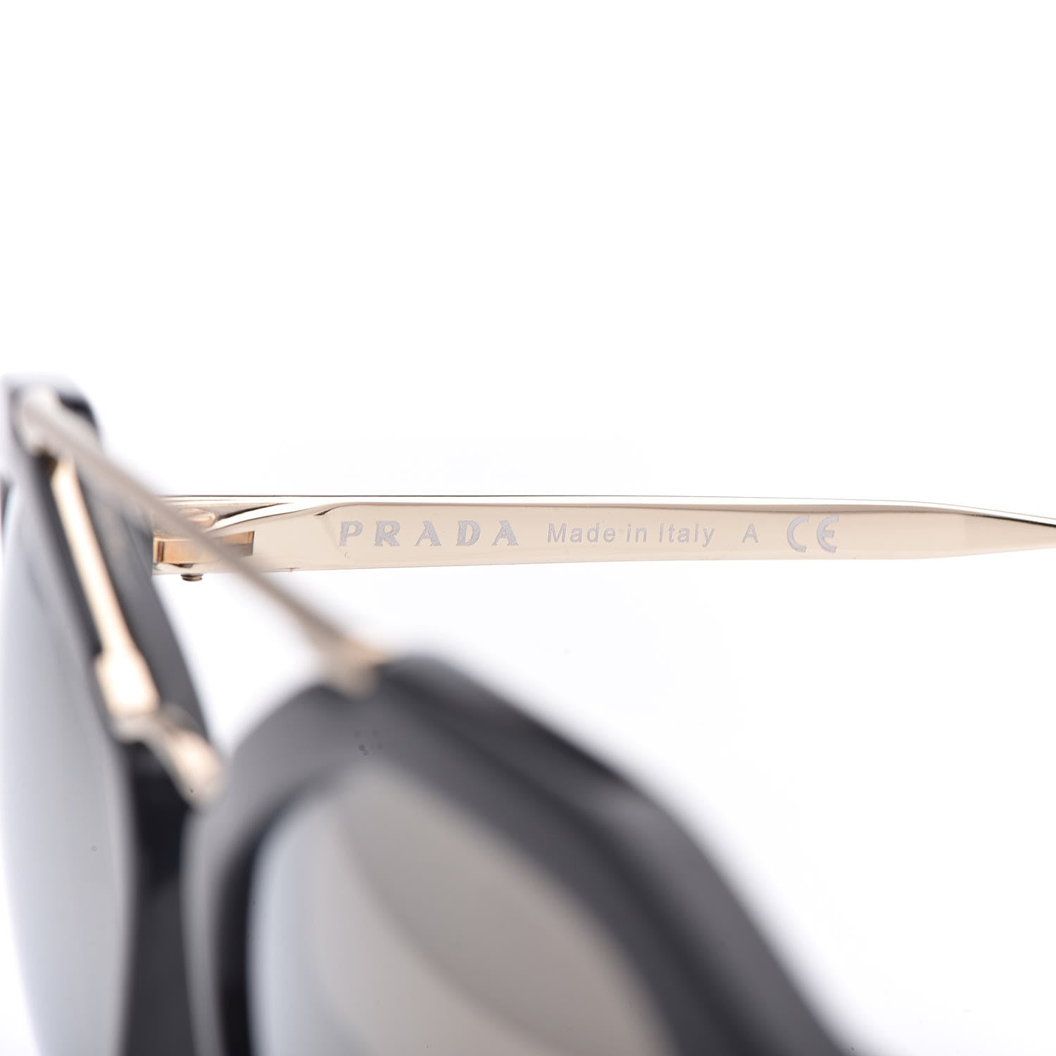 Prada Acetate Metal Cinema Sunglasses SPR 12Q Black 6 of 8