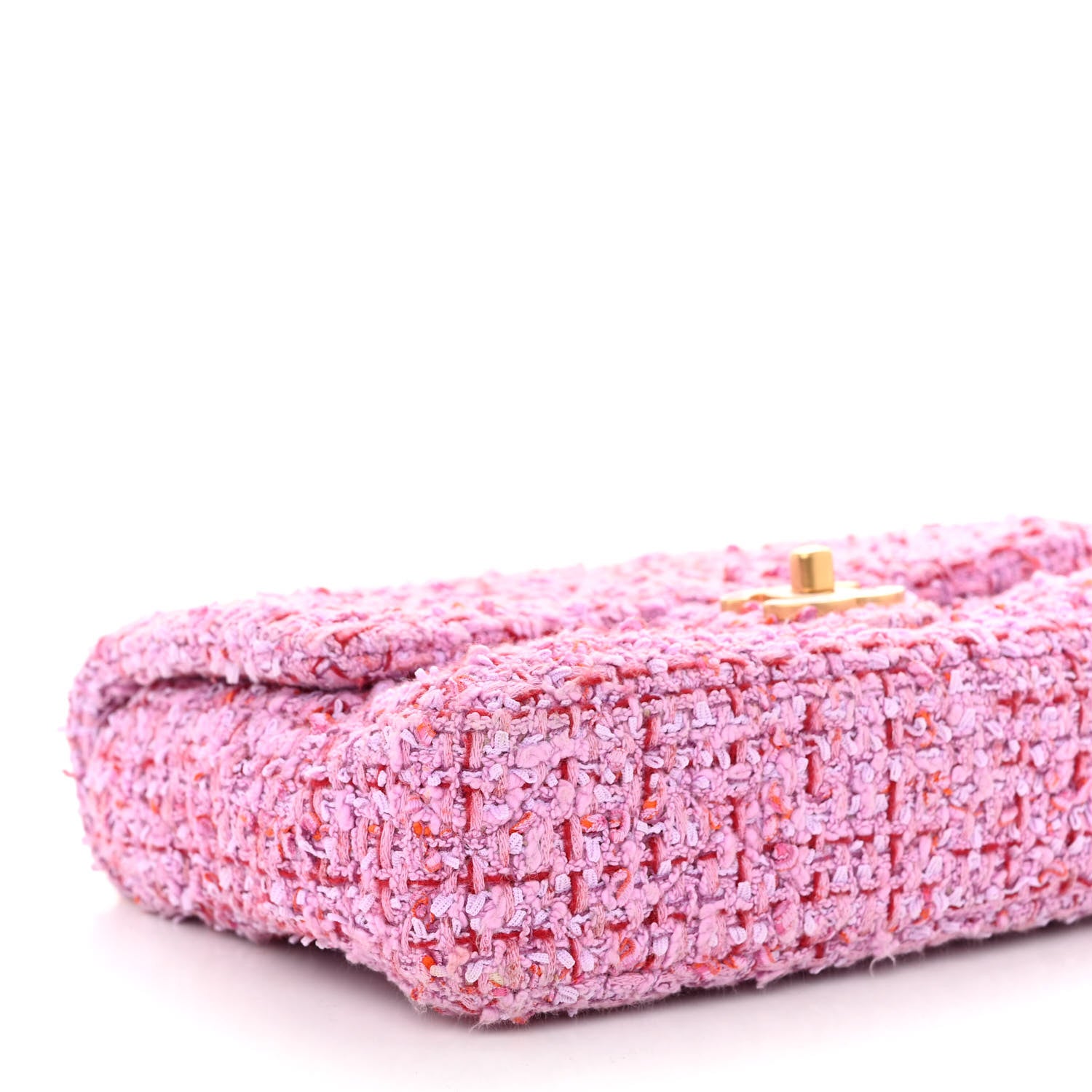 Chanel Tweed Enamel Quilted Mini Pending CC Square Flap Light Purple Pink Red 9 of 10
