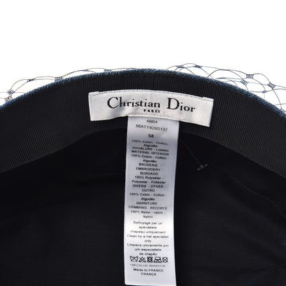 Christian Dior Denim Arty Veil Cap 58 Blue 4 of 6