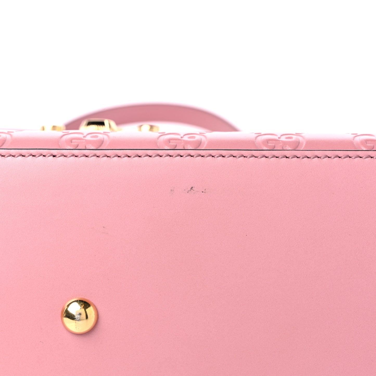 Guccissima Signature Small Padlock Top Handle Bag Rose Baby Candy
