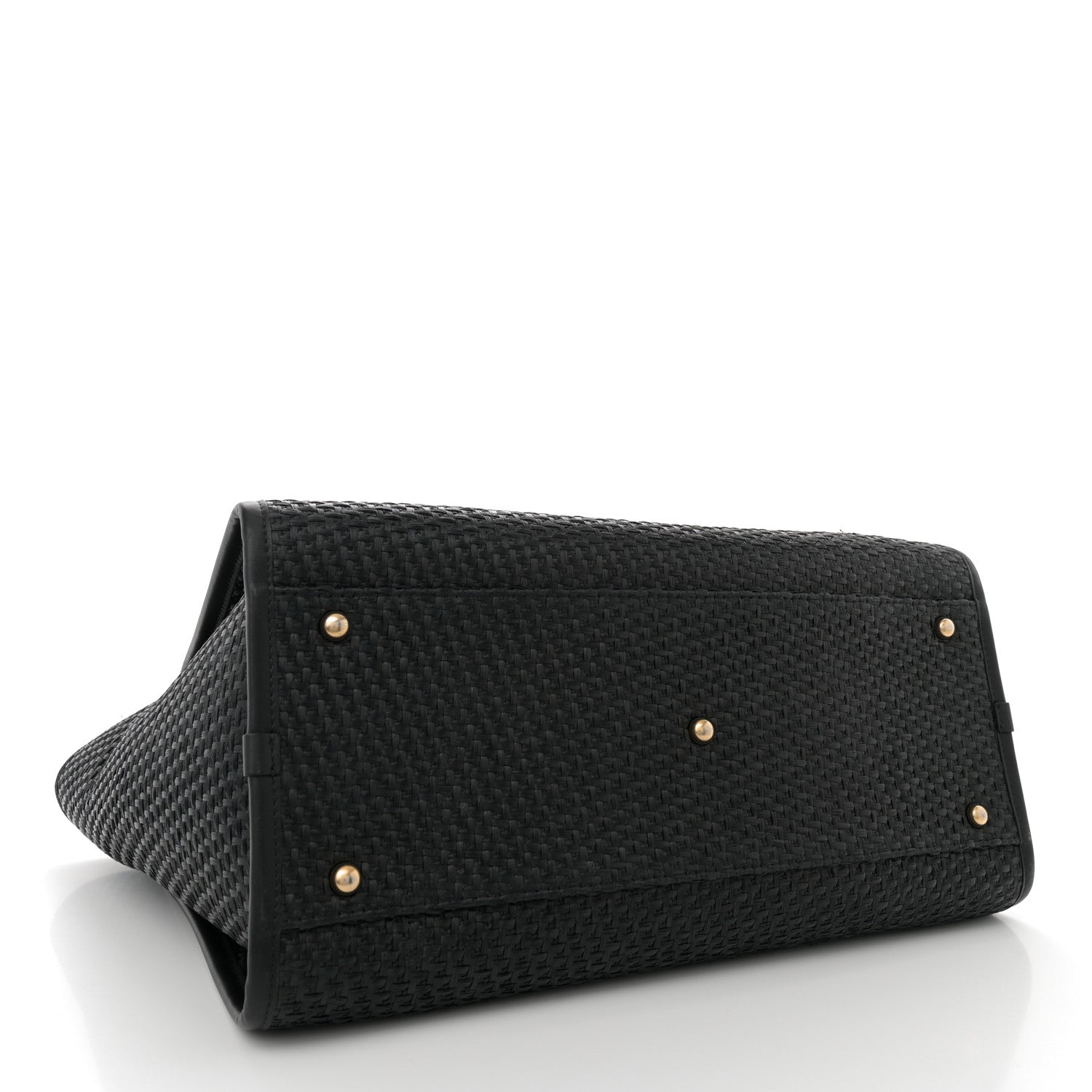 Chanel Straw Raffia Calfskin Chain Medium Deauville Black 4 of 10