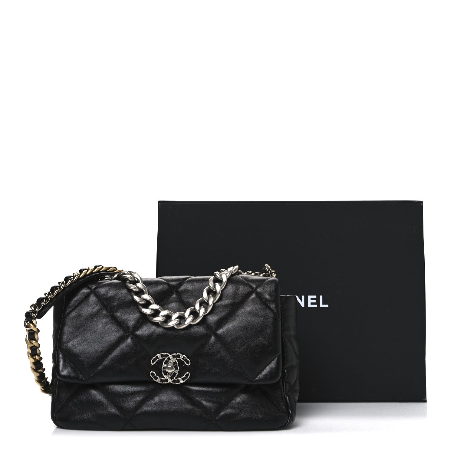 Chanel Lambskin Quilted Large Chanel 19 Flap Black 11 of 11
