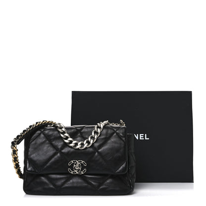 Chanel Lambskin Quilted Large Chanel 19 Flap Black 11 of 11
