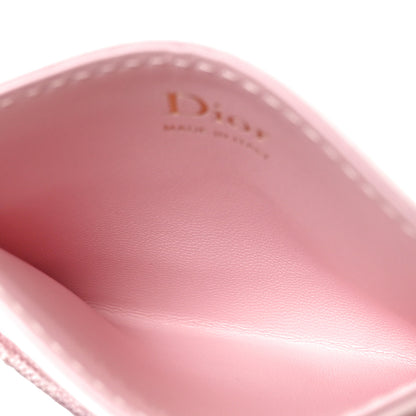 Christian Dior Calfskin Technical Fabric Oblique Lace Freesia Card Holder Pink 5 of 8