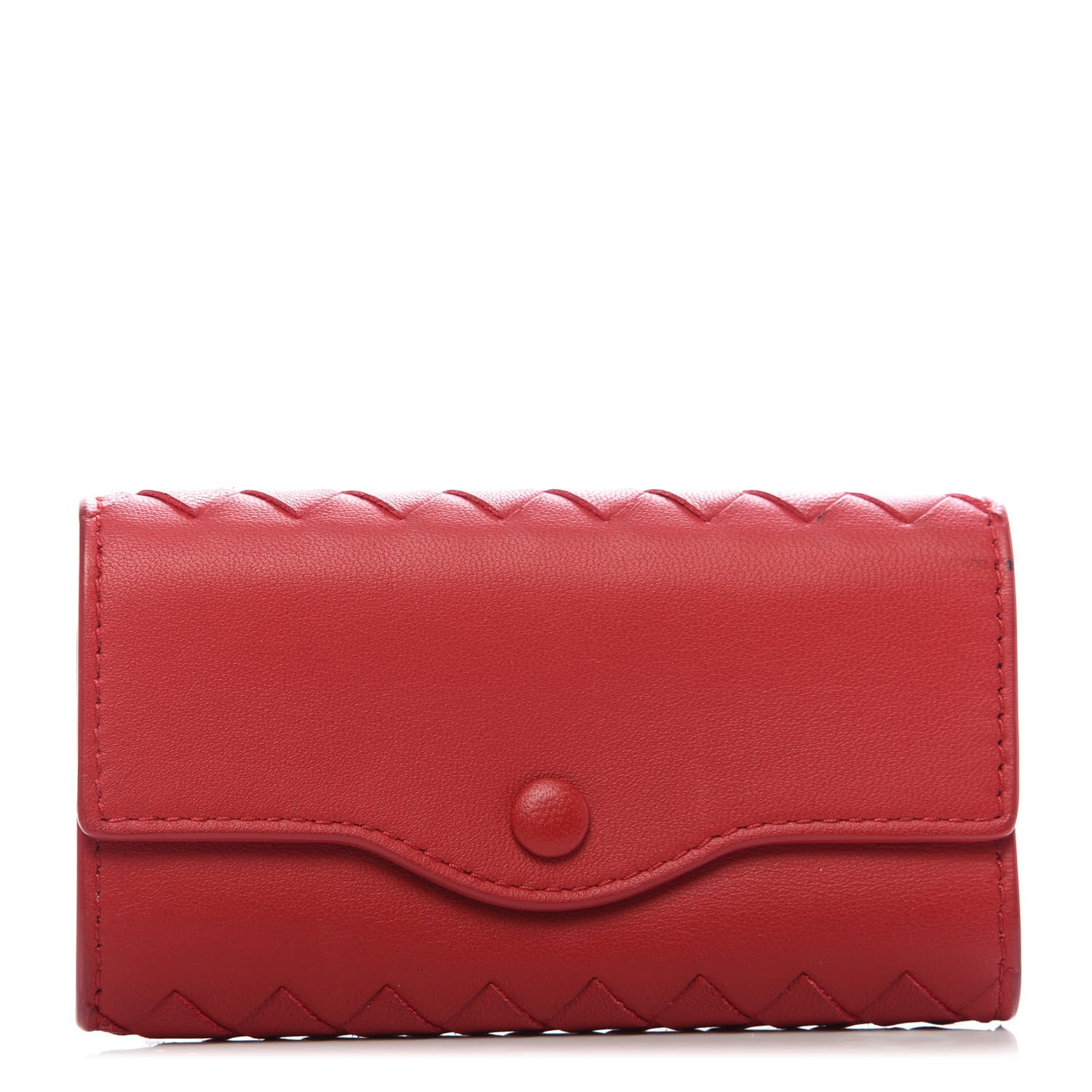 Bottega Veneta Nappa Intrecciato 6 Key Holder Red 1 of 9