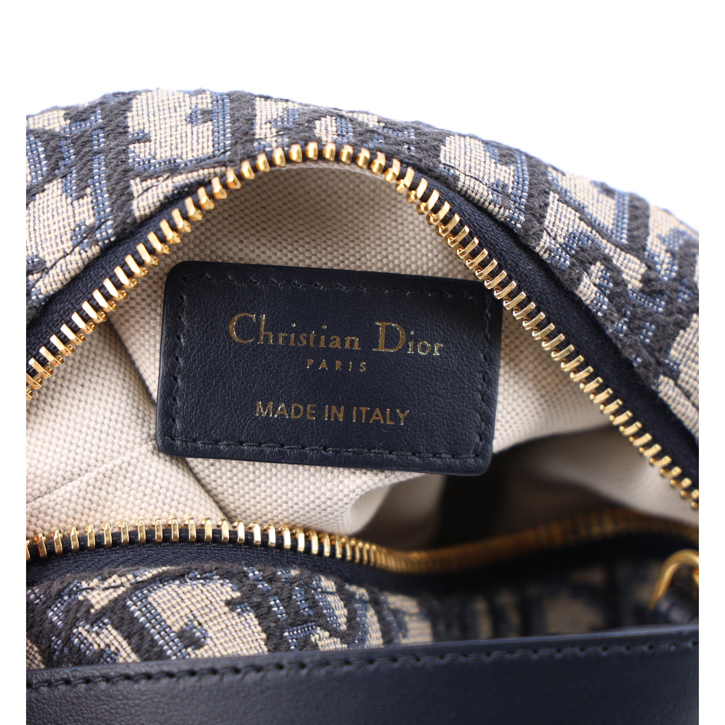 Oblique Jacquard Smooth Calfskin Mini D-Dream Blue