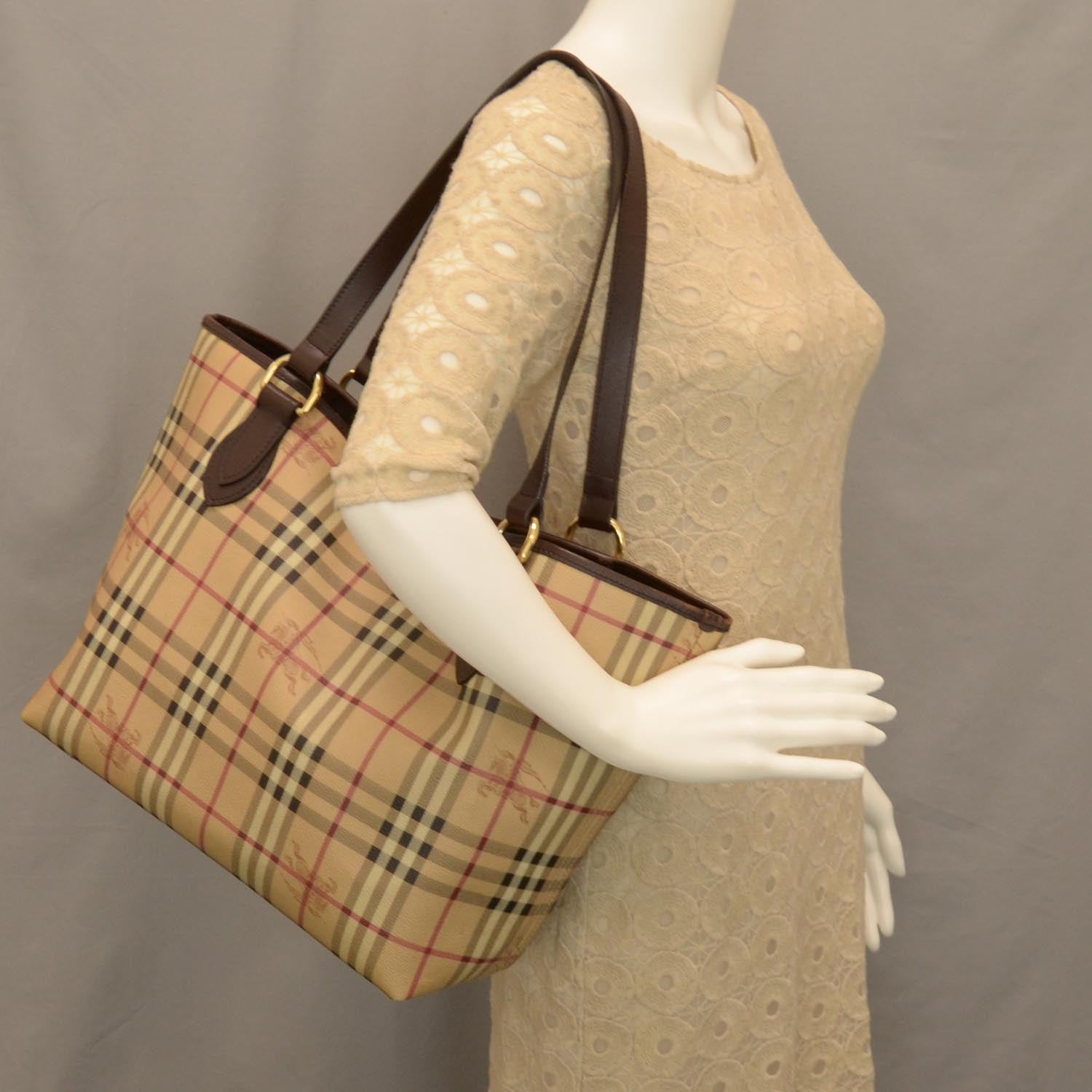 Burberry Haymarket Check Large Tote Brown 2 of 7