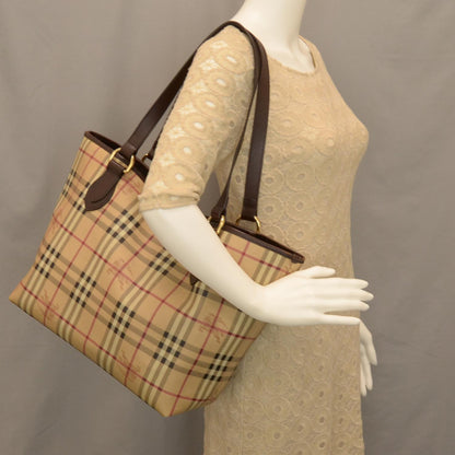 Burberry Haymarket Check Large Tote Brown 2 of 7
