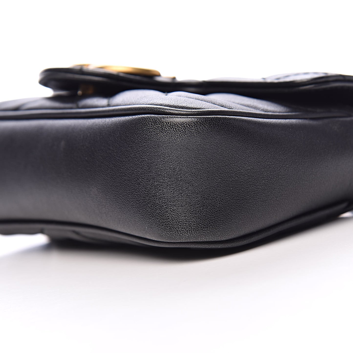 Calfskin Matelasse Super Mini GG Marmont Shoulder Bag Black