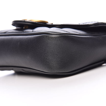 Gucci Calfskin Matelasse Super Mini GG Marmont Shoulder Bag Black 9 of 11