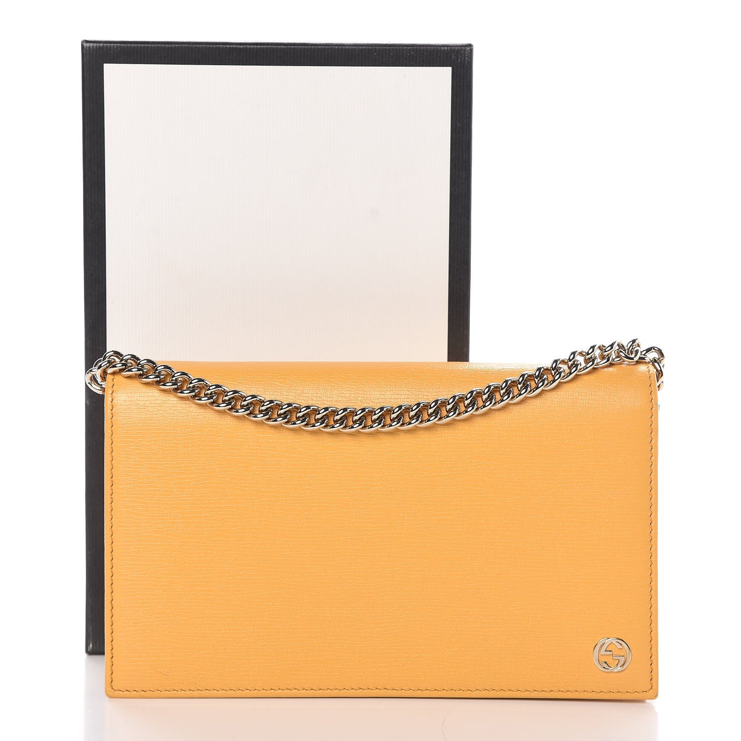 Gucci Textured Calfskin Medium Betty Chain Wallet Yellow 8 of 8