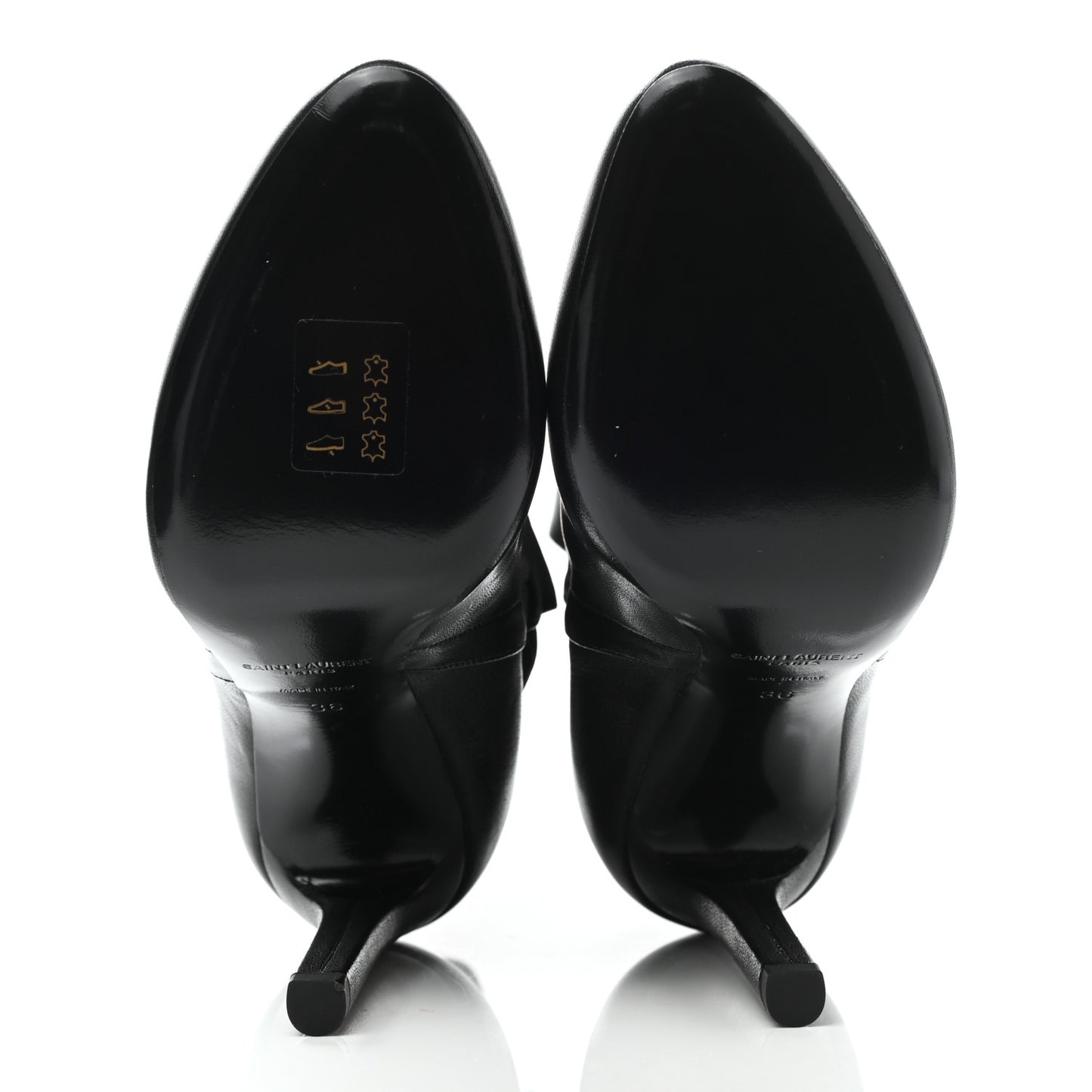 Nappa Mica Buckle Ankle Booties 36 Black