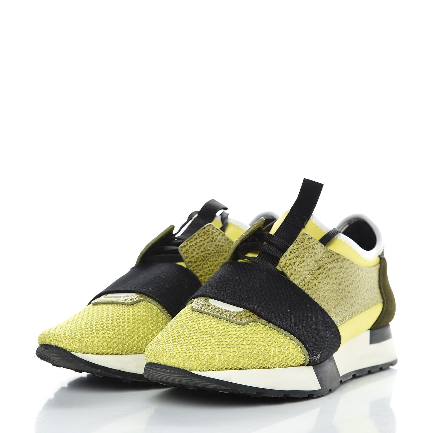 Calfskin Race Runner Sneakers 39 Neon Black