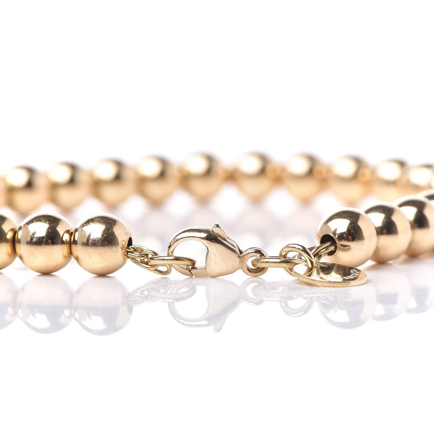Tiffany 18K Yellow Gold 5.5mm HardWear Ball Bracelet 4 of 5