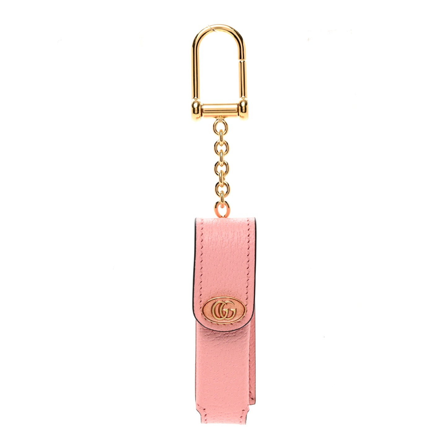Textured Calfskin Enamel Single Porte Rouges Keychain Wild Rose