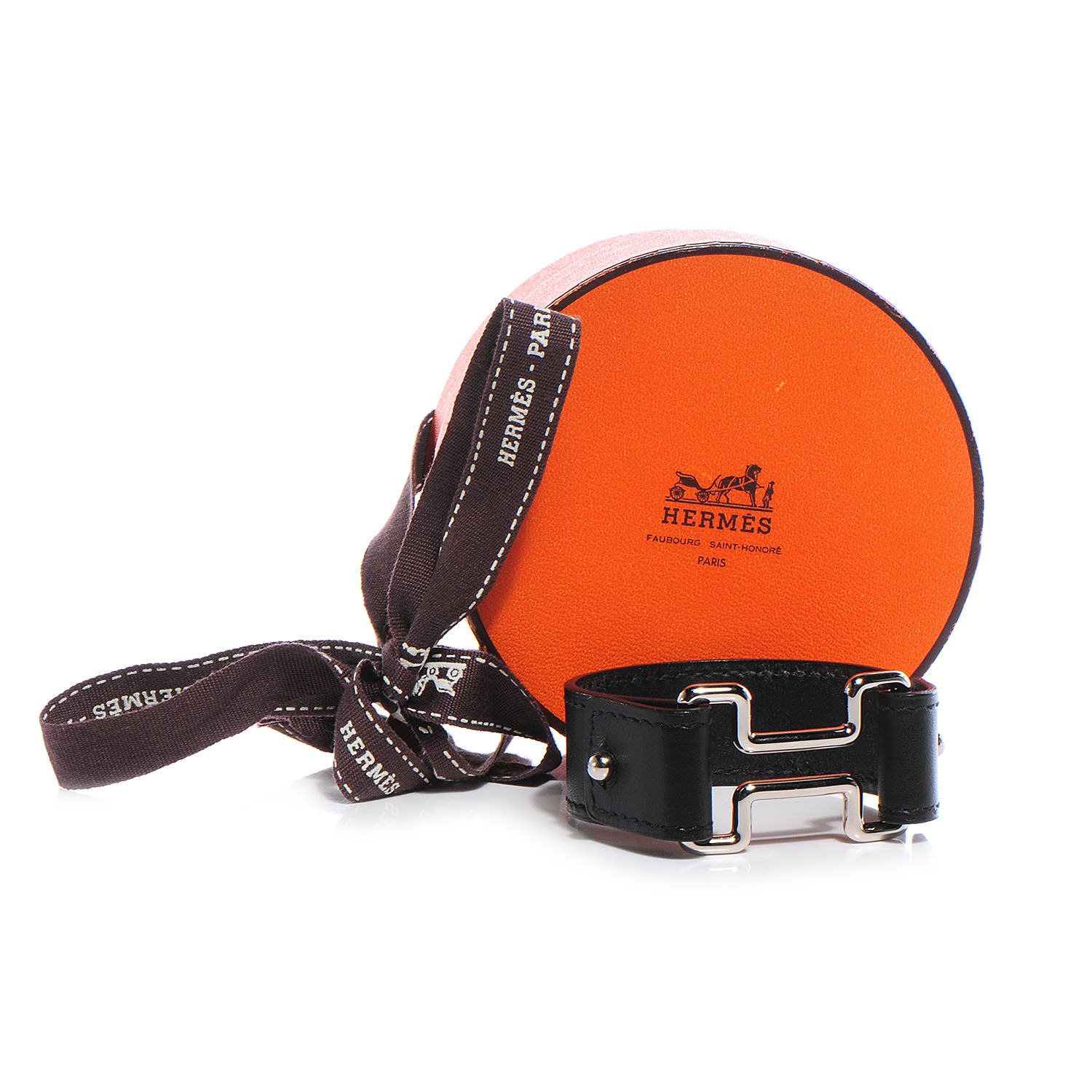 Hermes Chamonix Leather Night Bracelet Black Small 7 of 7