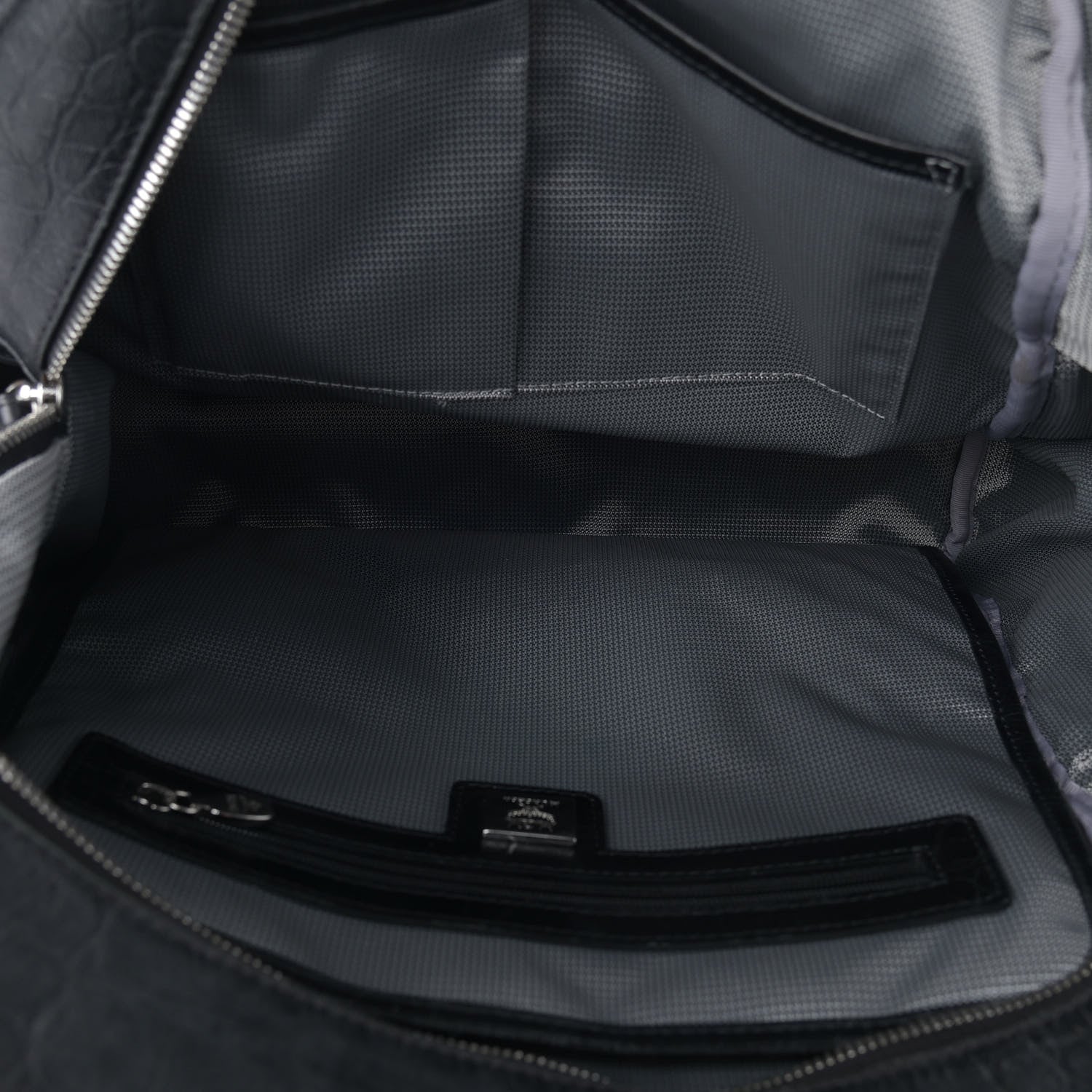 MCM Calfskin Crocodile Embossed Medium Luxus Backpack Black 5 of 13