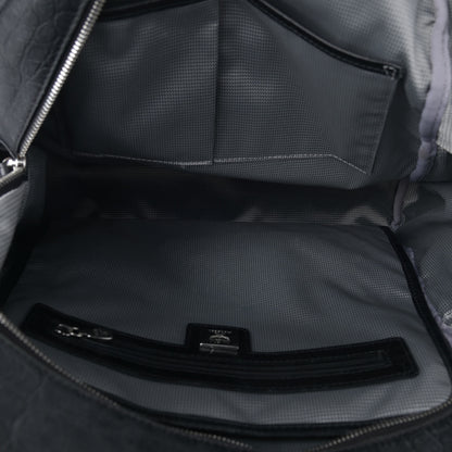 MCM Calfskin Crocodile Embossed Medium Luxus Backpack Black 5 of 13