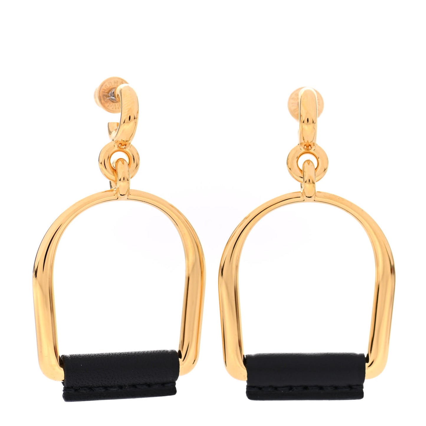 Swift Large Heritage Equestre Etrier Earrings Black