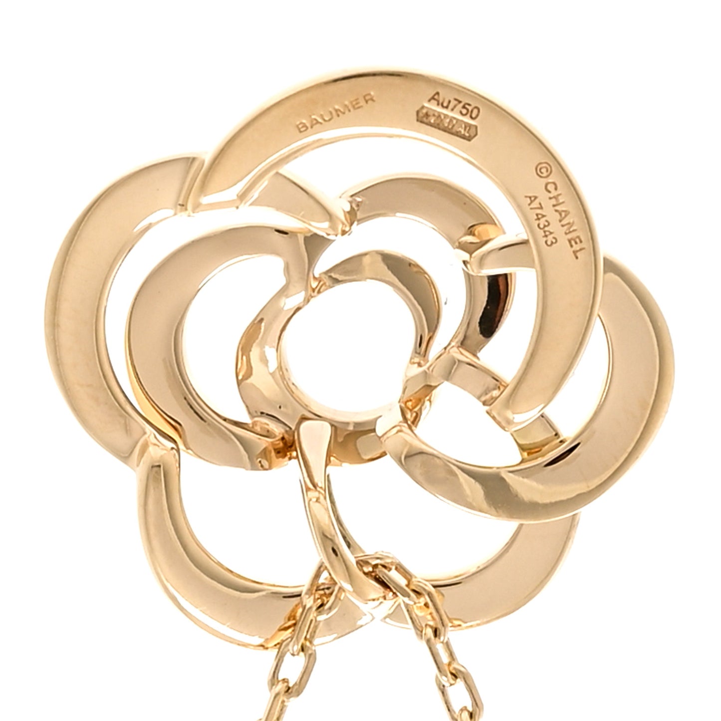 18K Yellow Gold Fil de Camelia Pendant Necklace