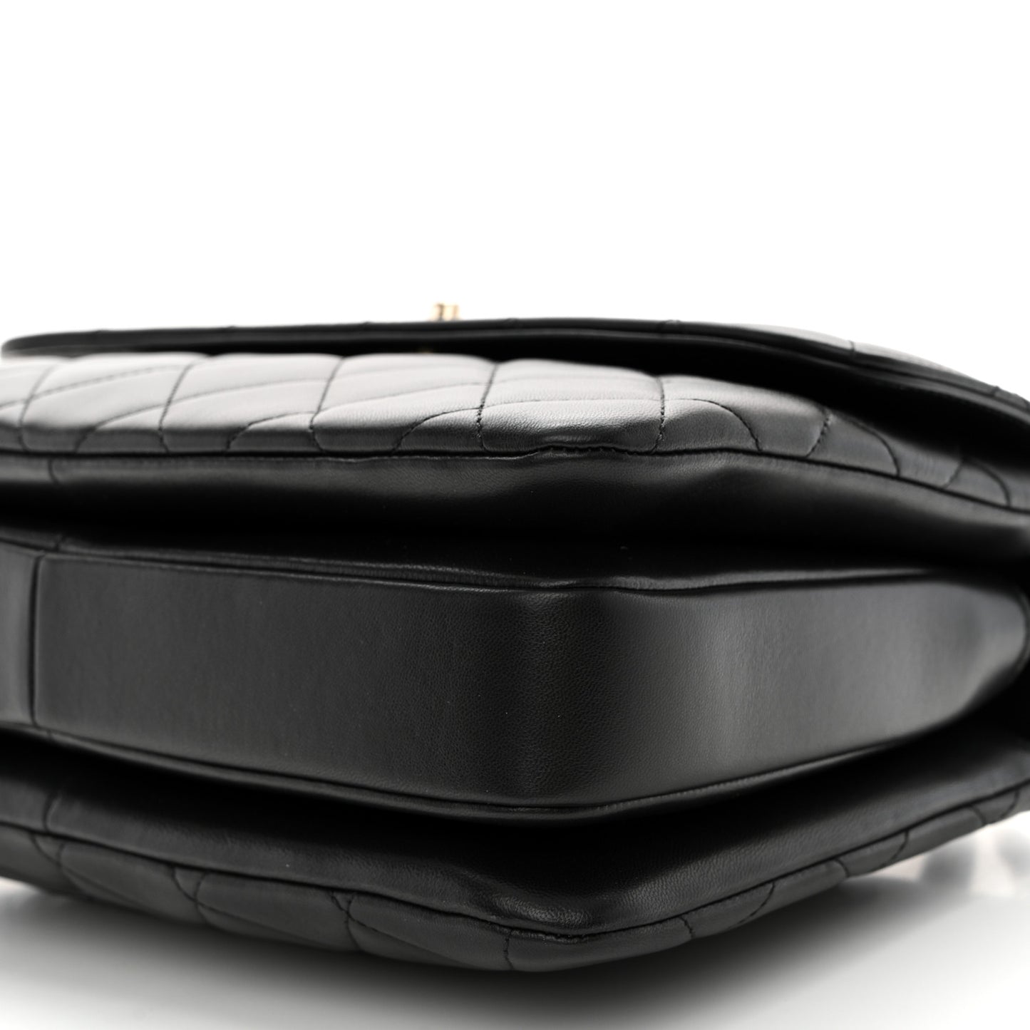 Lambskin Quilted Medium Trendy CC Flap Dual Handle Bag Black