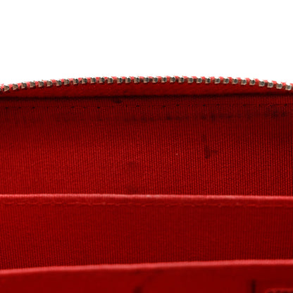 Chanel Caviar Camellia Embossed Zip Coin Purse Red 9 of 11