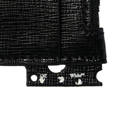 Off-White Calfskin Logo Zip Card Holder Black 9 of 12