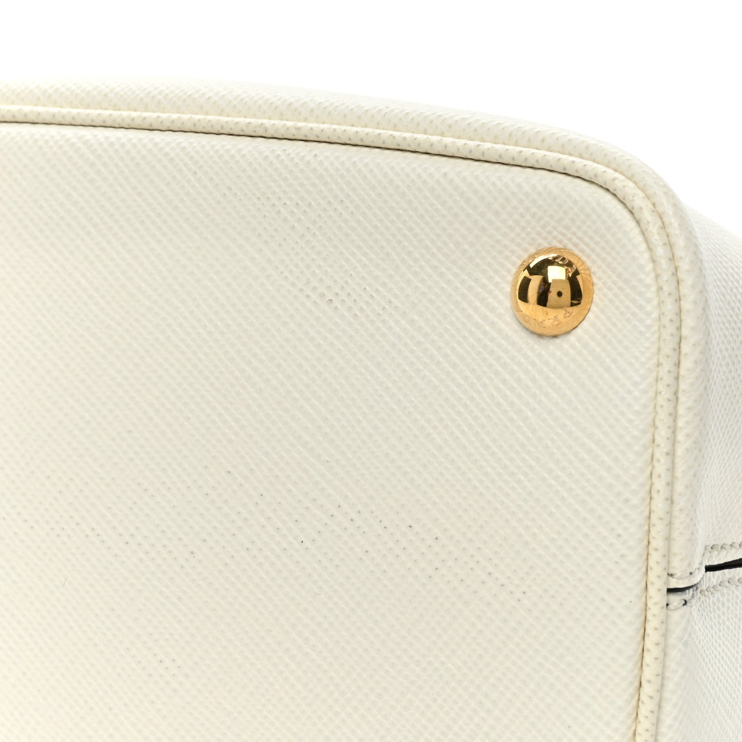Saffiano Cuir Medium Panier Bucket Bag Bianco Black
