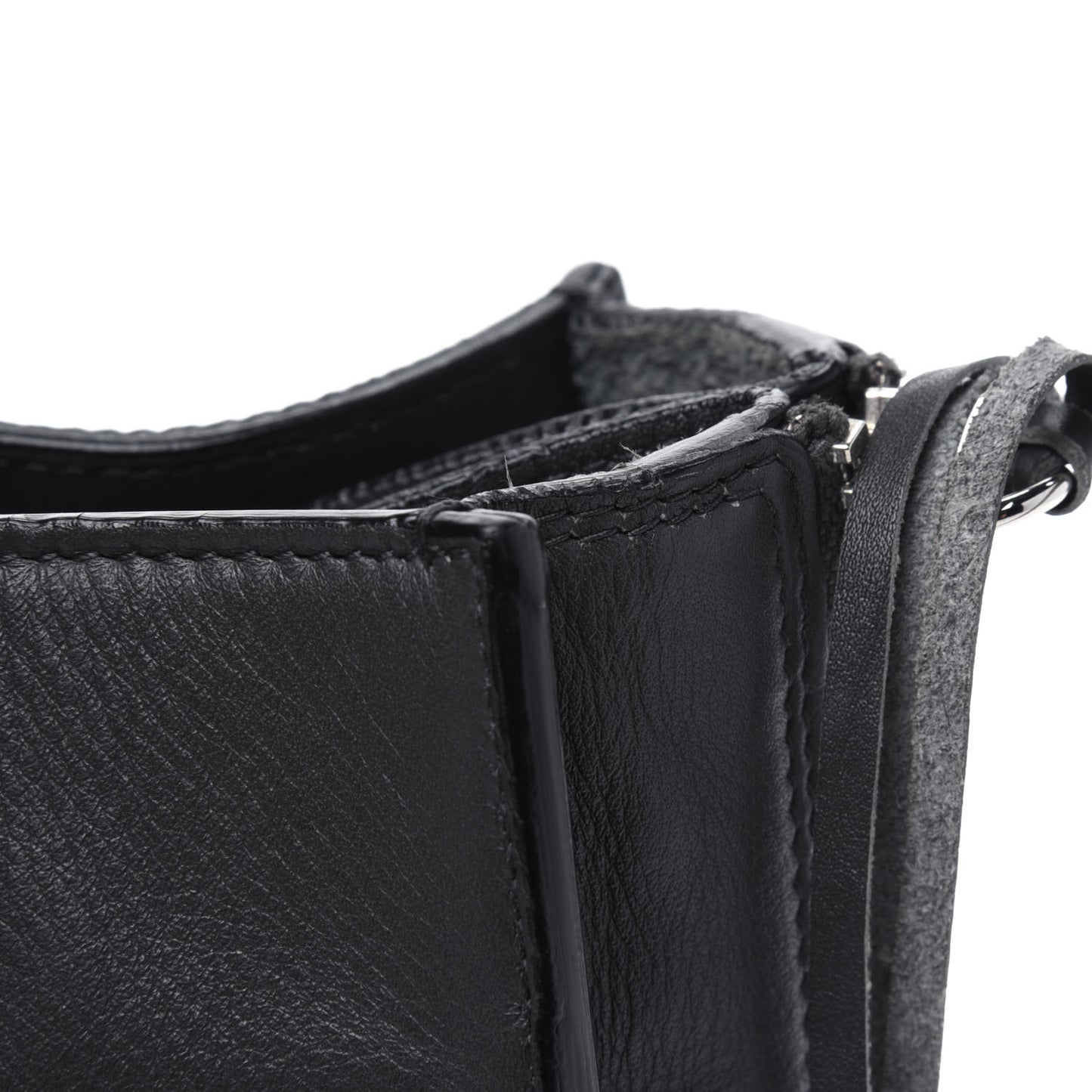 Veau Papier A6 Zip Around Tote Gris Fossile