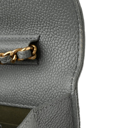 Chanel Caviar Quilted Boy Wallet On Chain WOC Grey 12 of 15