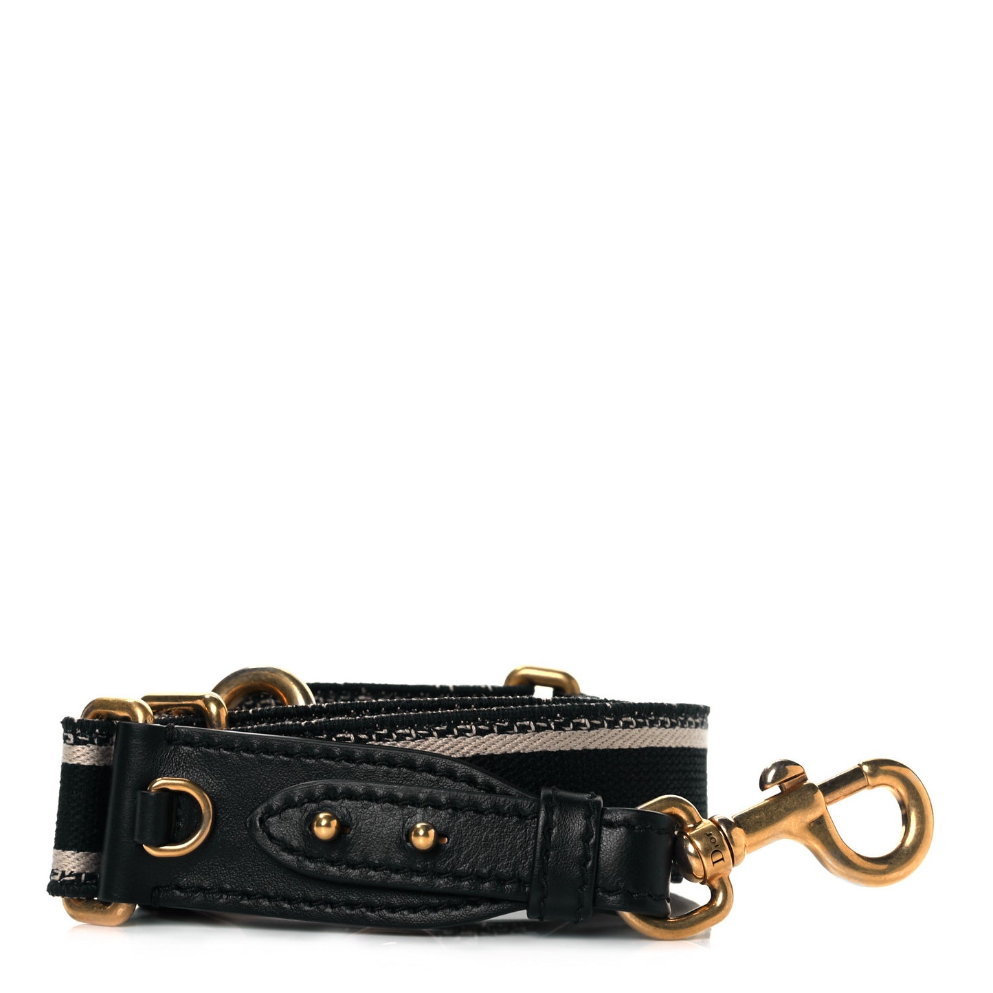 Canvas Embroidered Shoulder Strap Black
