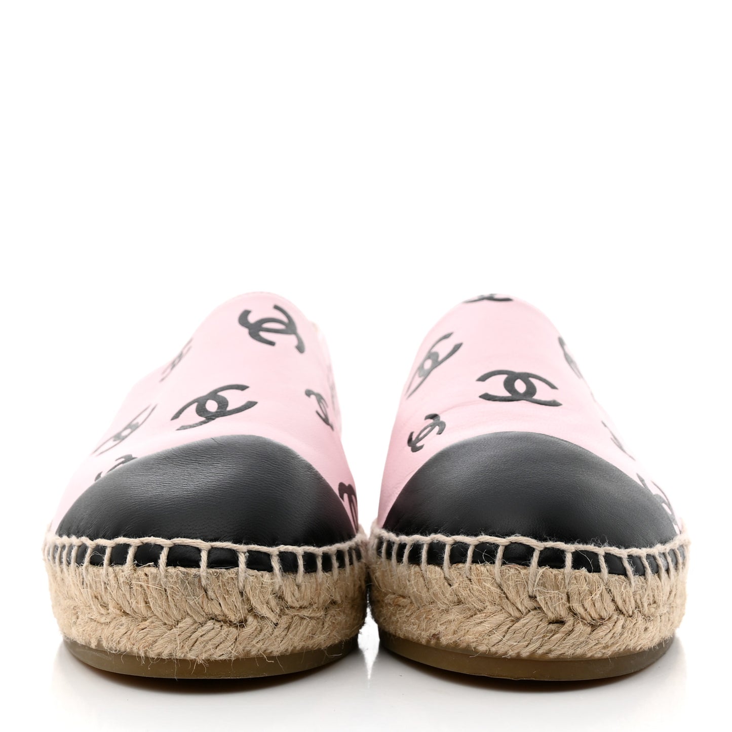 Lambskin Printed Coco Beach Espadrilles 37 Light Pink Black