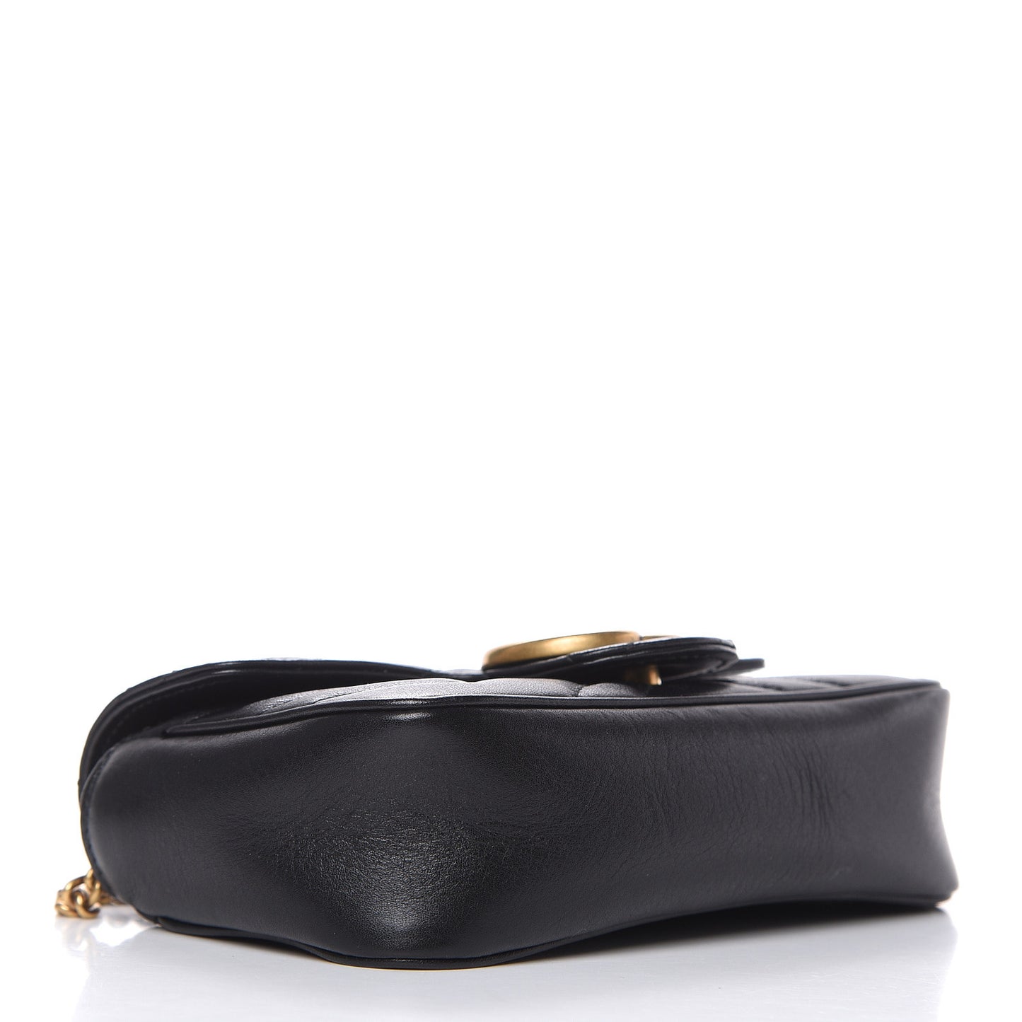 Calfskin Matelasse Super Mini GG Marmont Shoulder Bag Black