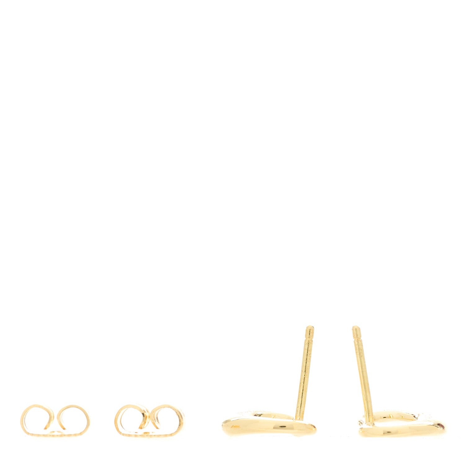 Tiffany 18K Yellow Gold 11mm Elsa Peretti Open Heart Earrings 3 of 4