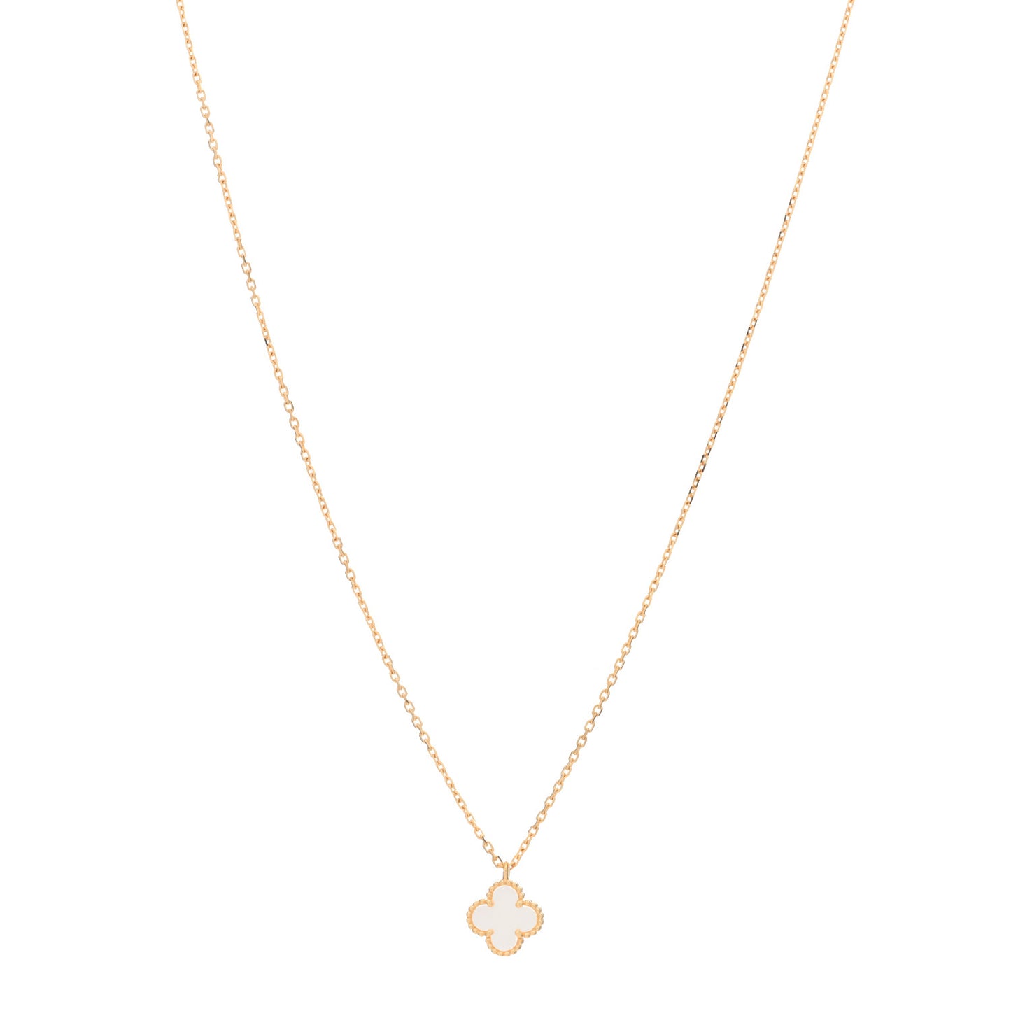 18K Yellow Gold Mother of Pearl Sweet Alhambra Pendant Necklace