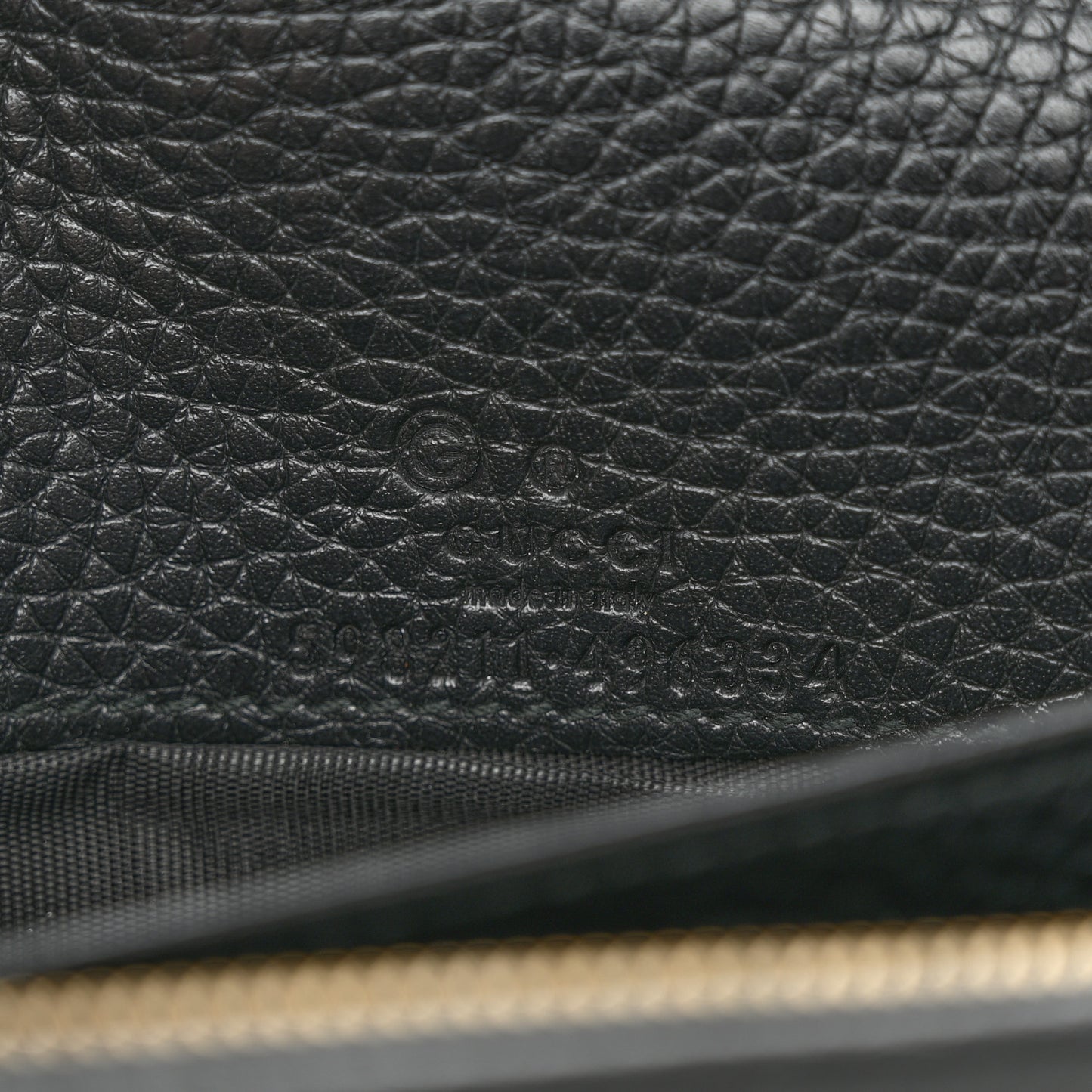 Pebbled Calfskin Soho Wallet On Chain Black