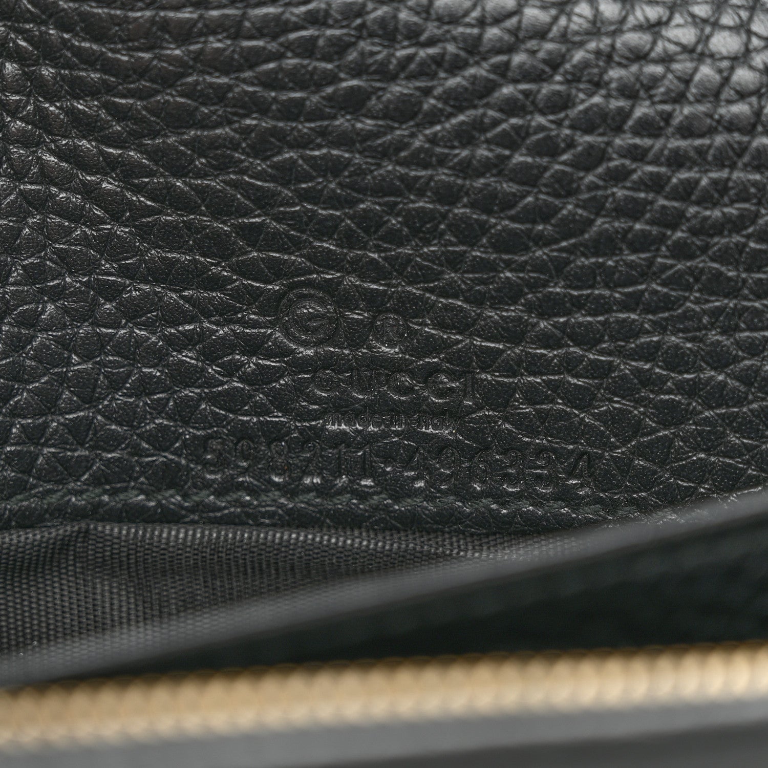 Gucci Pebbled Calfskin Soho Wallet On Chain Black 6 of 11