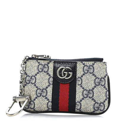 Gucci GG Supreme Monogram Web Ophidia Key Case Beige Blue 1 of 7