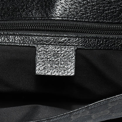 Gucci Monogram Calfskin Double Buckle Flap Messenger Bag Black 5 of 8