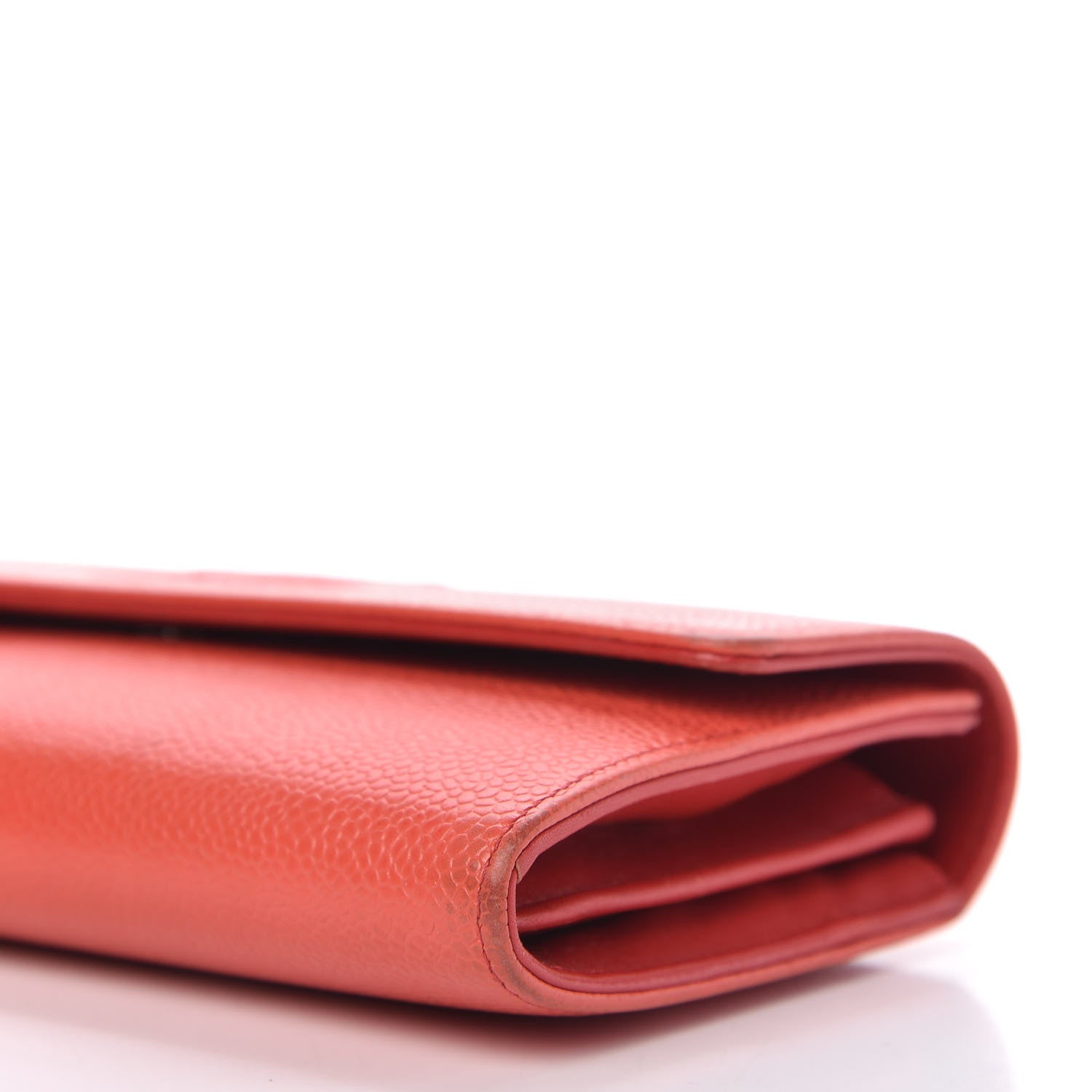 Chanel Caviar Timeless CC Large Gusset Flap Wallet Light Red 7 of 13