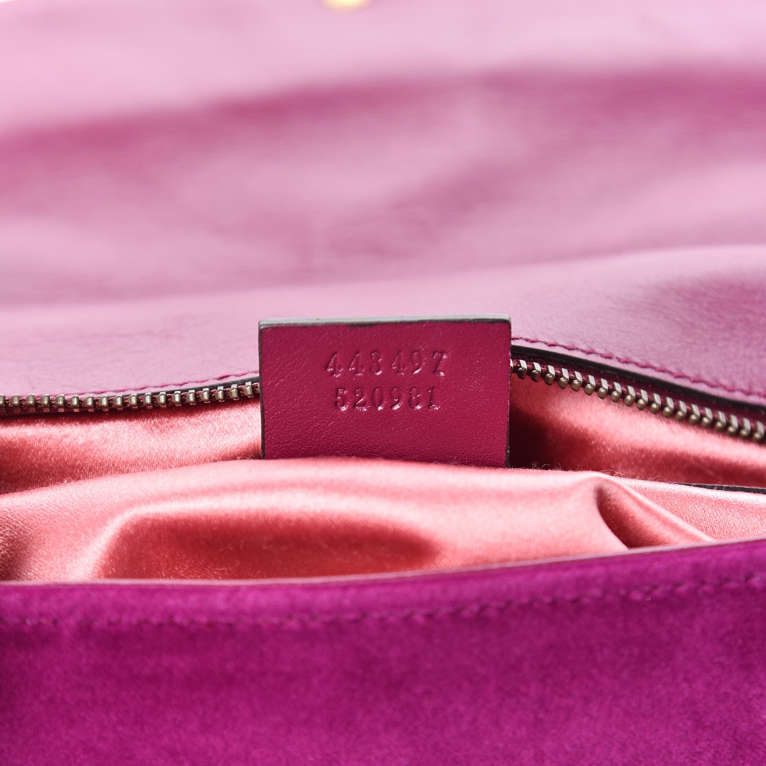 Gucci Velvet Matelasse Small GG Marmont Shoulder Bag Fuchsia Violet Cyclamen 9 of 12