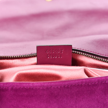 Gucci Velvet Matelasse Small GG Marmont Shoulder Bag Fuchsia Violet Cyclamen 9 of 12