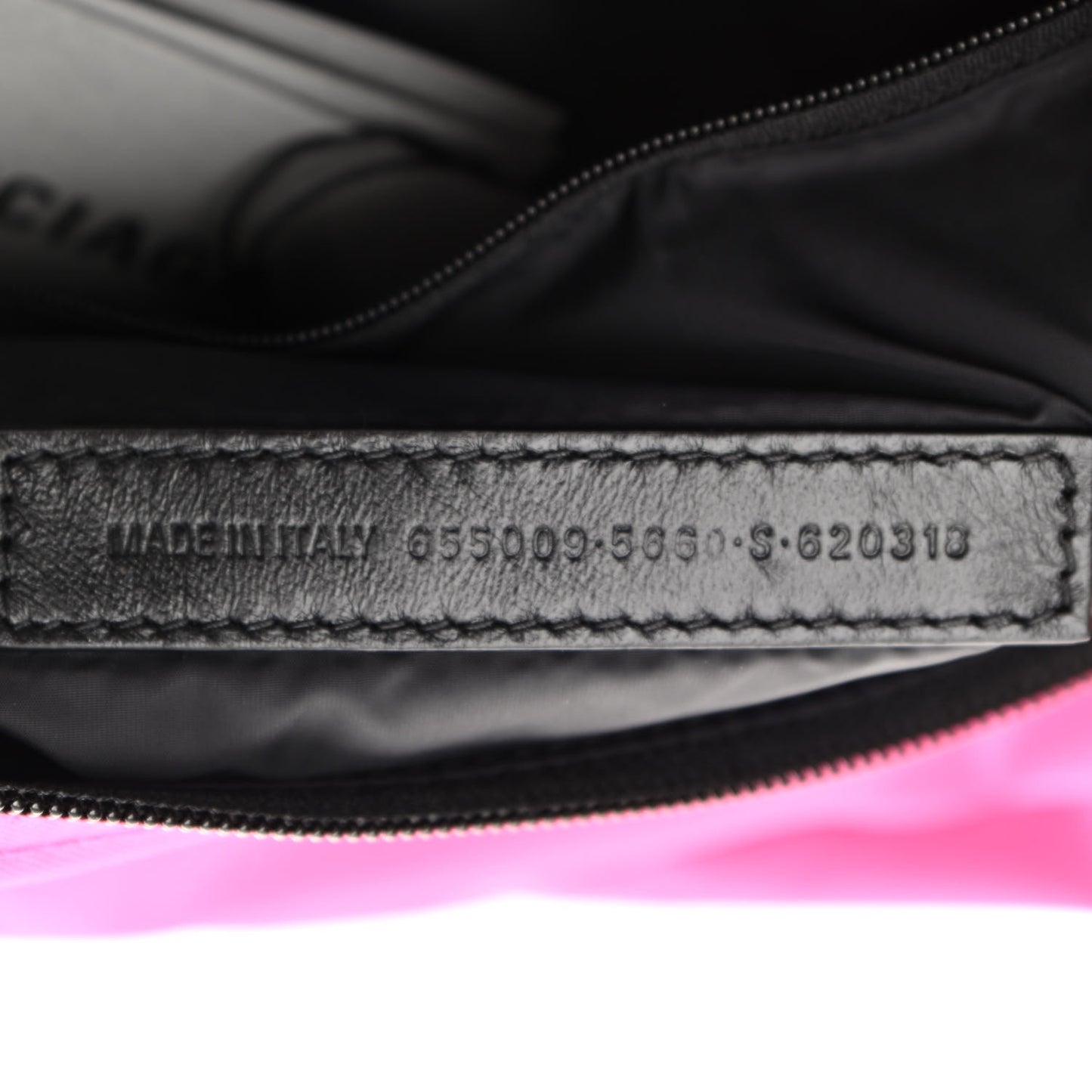 Recycled Sport Nylon Logo Embroidered Large Wheel Sling Bag Fluo Pink Black