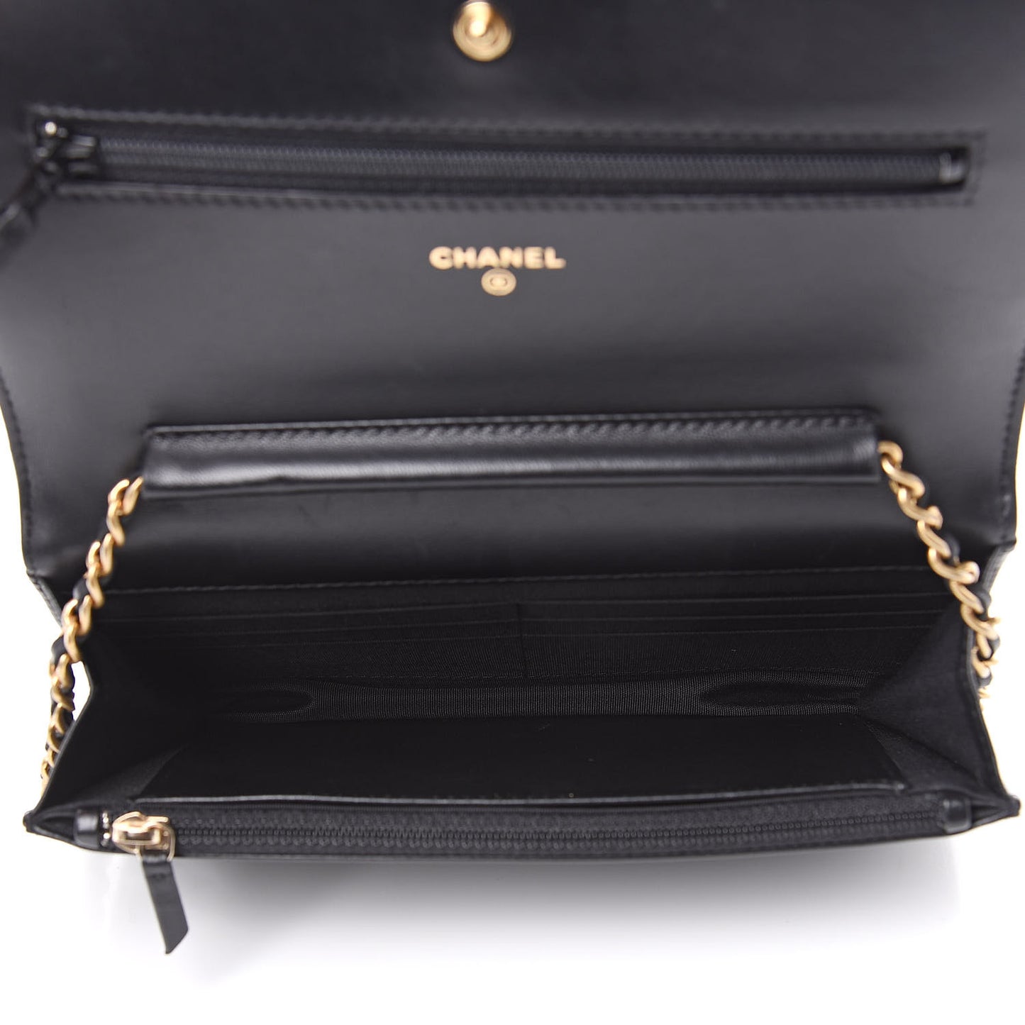 Lambskin Quilted Boy Wallet On Chain WOC Black