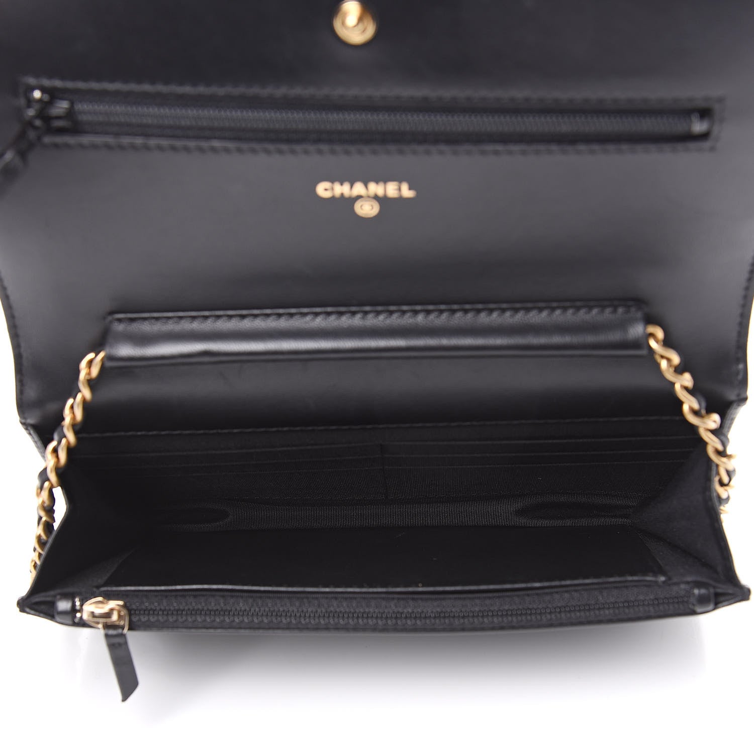 Chanel Lambskin Quilted Boy Wallet On Chain WOC Black 5 of 13