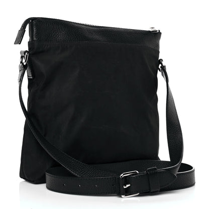 Gucci Nylon Monogram Dollar Calfskin Flat Messenger Bag Black 3 of 9