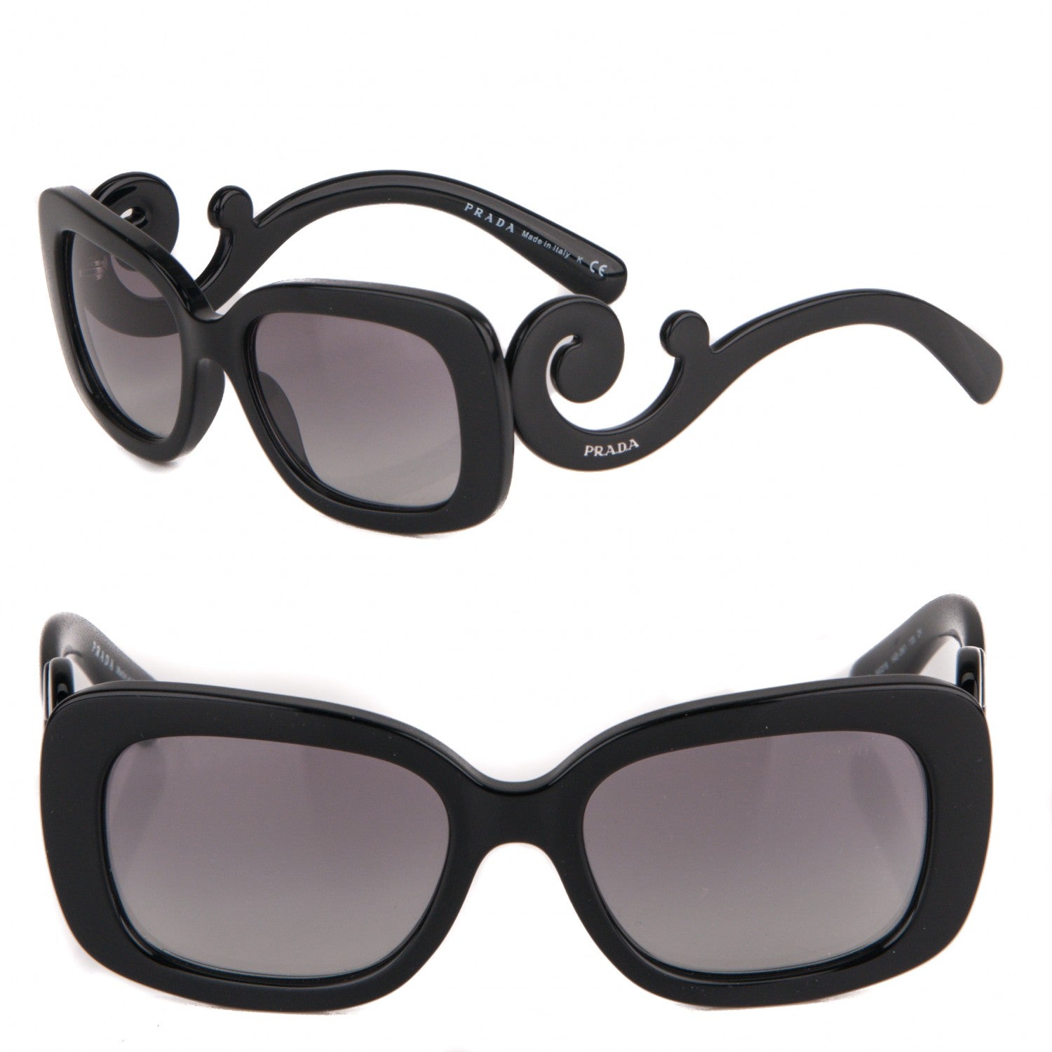 Prada Acetate Baroque Sunglasses SPR 27O Black 1 of 5