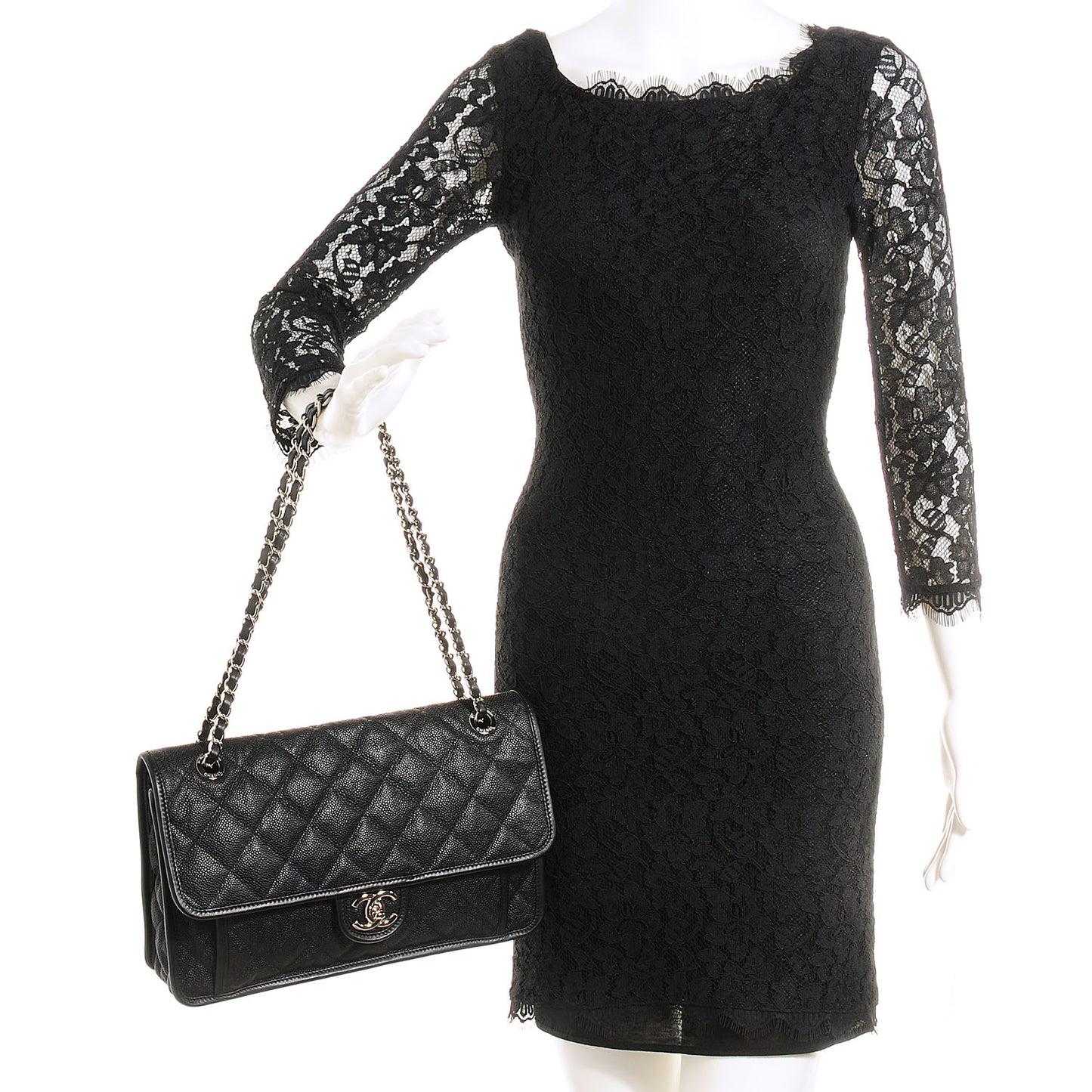 Caviar French Riviera Jumbo Flap Black