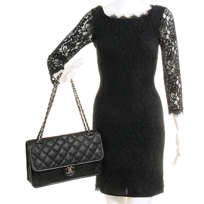 Chanel Caviar French Riviera Jumbo Flap Black 2 of 8
